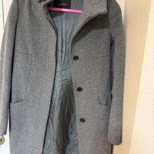 Babaton Gray Wool-Blend Pea Coat